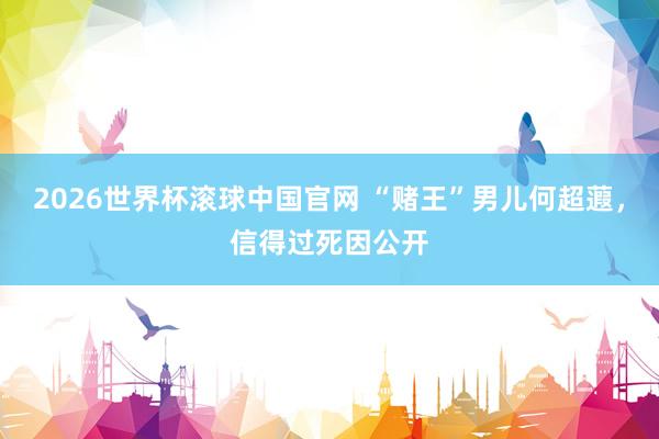 2026世界杯滚球中国官网 “赌王”男儿何超蕸,信得过死因公开