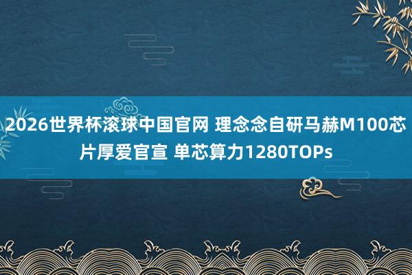 2026世界杯滚球中国官网 理念念自研马赫M100芯片厚爱官宣 单芯算力1280TOPs