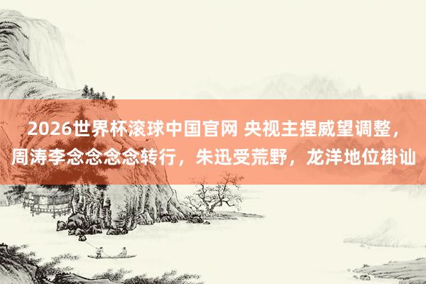 2026世界杯滚球中国官网 央视主捏威望调整，周涛李念念念念转行，朱迅受荒野，龙洋地位褂讪