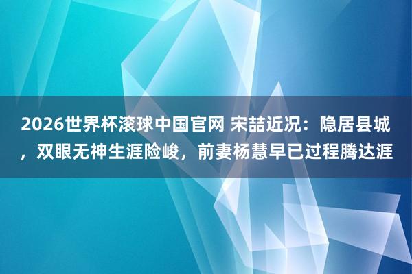 2026世界杯滚球中国官网 宋喆近况:隐居县城,双眼无神生涯险峻,前妻杨慧早已过程腾达涯