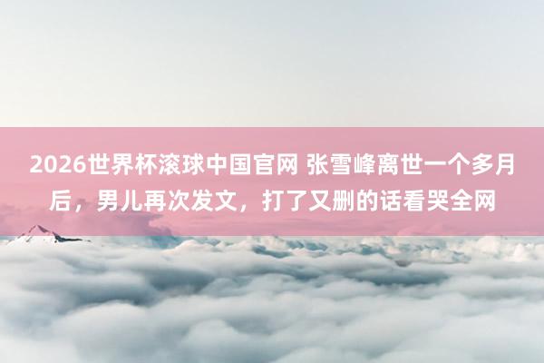 2026世界杯滚球中国官网 张雪峰离世一个多月后，男儿再次发文，打了又删的话看哭全网