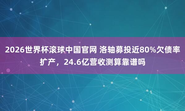 2026世界杯滚球中国官网 洛轴募投近80%欠债率扩产，24.6亿营收测算靠谱吗