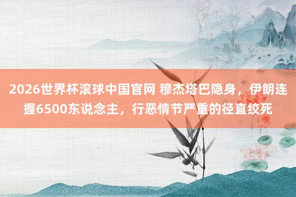 2026世界杯滚球中国官网 穆杰塔巴隐身,伊朗连握6500东说念主,行恶情节严重的径直绞死