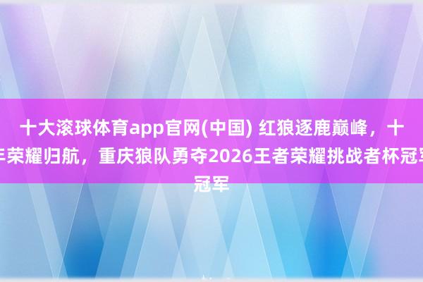 十大滚球体育app官网(中国) 红狼逐鹿巅峰,十年荣耀归航,重庆狼队勇夺2026王者荣耀挑战者杯冠军