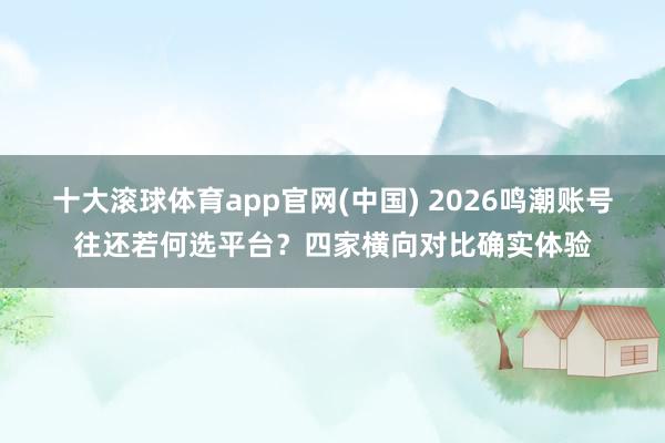 十大滚球体育app官网(中国) 2026鸣潮账号往还若何选平台?四家横向对比确实体验