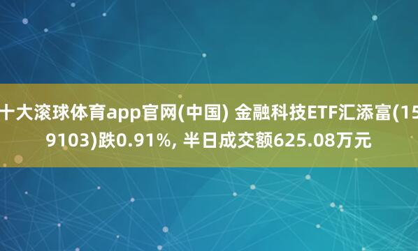 十大滚球体育app官网(中国) 金融科技ETF汇添富(159103)跌0.91%, 半日成交额625.08万元