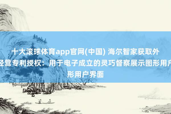十大滚球体育app官网(中国) 海尔智家获取外不雅经营专利授权:用于电子成立的灵巧督察展示图形用户界面