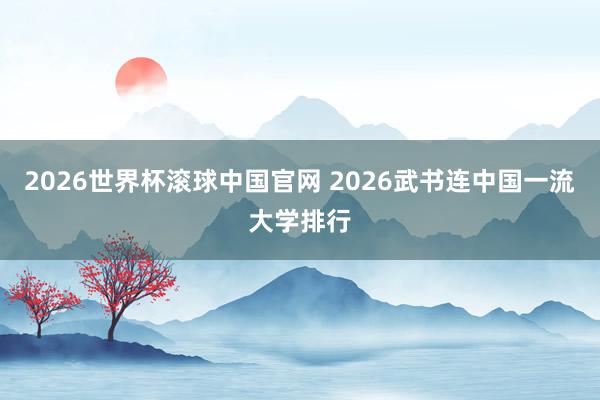 2026世界杯滚球中国官网 2026武书连中国一流大学排行