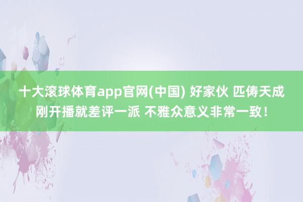 十大滚球体育app官网(中国) 好家伙 匹俦天成刚开播就差评一派 不雅众意义非常一致!