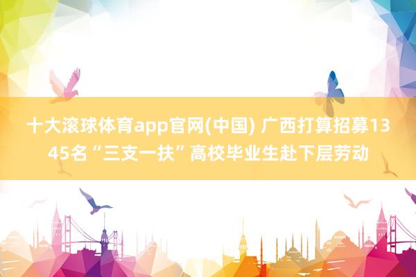 十大滚球体育app官网(中国) 广西打算招募1345名“三支一扶”高校毕业生赴下层劳动