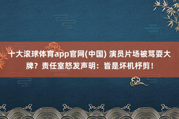 十大滚球体育app官网(中国) 演员片场被骂耍大牌?责任室怒发声明:皆是坏机杼剪!