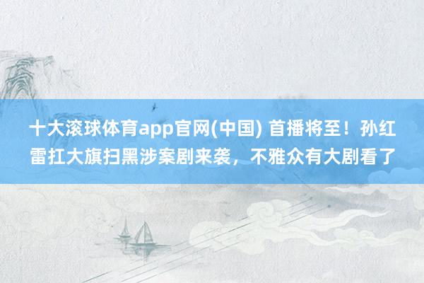 十大滚球体育app官网(中国) 首播将至!孙红雷扛大旗扫黑涉案剧来袭,不雅众有大剧看了