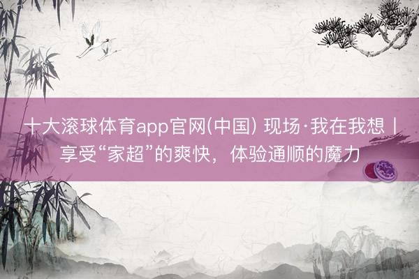 十大滚球体育app官网(中国) 现场·我在我想丨享受“家超”的爽快,体验通顺的魔力