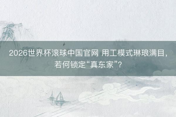 2026世界杯滚球中国官网 用工模式琳琅满目,若何锁定“真东家”?