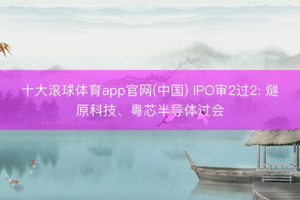 十大滚球体育app官网(中国) IPO审2过2: 燧原科技、粤芯半导体过会